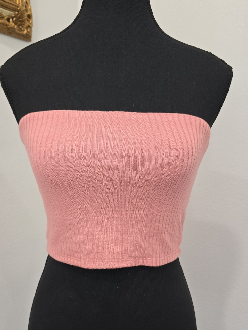 NWT Shore Dusty Rose Pink Ribbed Tube Top Size Small